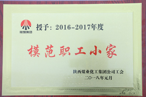 機(jī)電安裝公司檸條塔項(xiàng)目部榮獲陜煤集團(tuán)“模范職工小家”榮譽(yù)稱(chēng)號(hào)