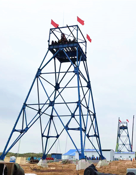 陜煤建設礦建三公司高效完成小保當礦井進回風立井井架組立工程